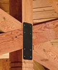 Built Like A Tank Heavy Duty I Shape Post To Beam Connectors Four Pack 10 By 3 Inch black coated mending plate on wooden beams