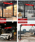Heavy Duty 3 Ton Gantry Crane 6600 Lbs Heavy Liftin Power With Manual Trolley Hook And Shackles Portable Workshop Hoist in factory setting.