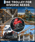 Heavy Duty 1 Ton Electric Hoist Trolley With Adjustable Flange Width For I-Beams in warehouse, mine, dock and construction site.