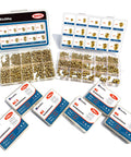 460 Piece Brass Heat Set Threaded Inserts Kit For Plastic And 3D Printing M2.5 M3 M4 M5 M6 Female Knurled Nuts Metric Thread Assorted Size Pack