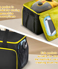 Heavy Duty Steam Cleaner Storage Tote With Flexible Slots For Holding Every Wand Filter And Spray Nozzle Keeping Your Deep Clean Setup Slick And Fully Loaded Before You Hit The Road, showing top and side pockets for accessories.