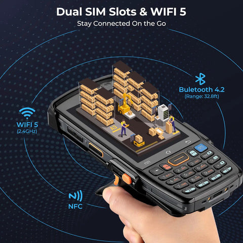 Android 12 Barcode Scanner Workhorse With Honeywell HS7 Engine IP67 Rugged Handheld Computer For Inventory Tracking In Warehouses And Logistics 082Pro Model 2026 displaying warehouse app