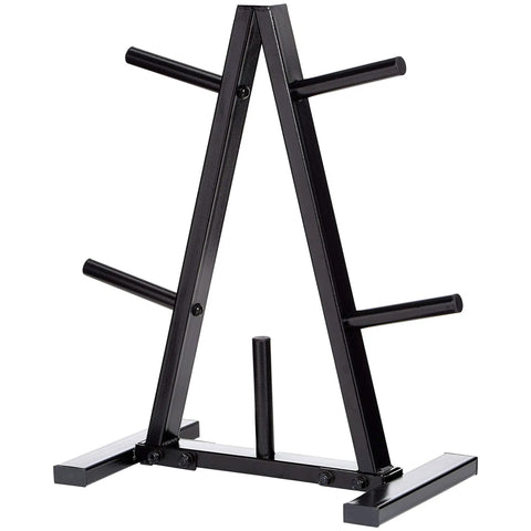 Heavy Duty One Inch Weight Plate Rack For Garage Gym Storage Durable Powder Coated Steel Dumbbell Organizer With Stable Base And No Fuss Angled Arms