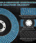 10 Pack 4.5 Inch Flap Discs For Angle Grinder With 40 Grit Pro Grade T29 Zirconia Abrasive Grinding Wheel 7/8 Inch Arbor
