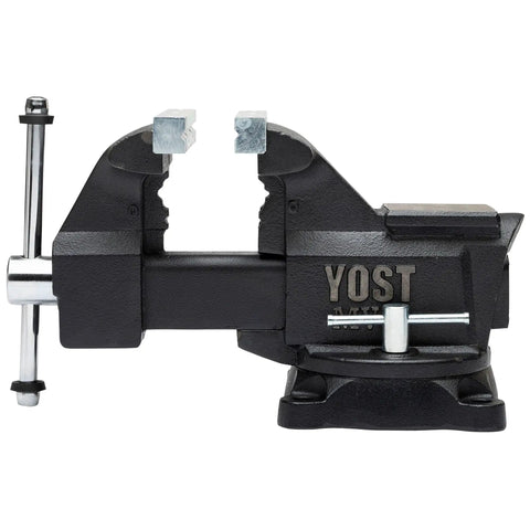 Multipurpose 7 Inch Wide Jaw Bench Vise For Home Workshops And DIY Projects With 360 Degree Swivel Base And Includes Four Jaw Dogs