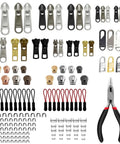 Universal Zipper Repair Kit 200 Pcs With Sizes 3, 5, 8, 10 And YKK Compatible Sliders For Luggage, Bags, Jackets, Backpacks