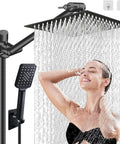 Beast High Pressure Rainfall Shower Head With Handheld Combo 3 Spray Patterns 78 Inch Hose, woman enjoying shower
