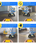Epic Robot Building Kit For Kids Aged Eight To Sixteen With App Or Remote Control Programmable STEM Toys, four modes displayed