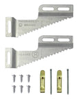 Rock Solid Self Leveling Sawtooth Picture Frame Wall Hangers For Wood Art Displays With No Hassle Easy Install Hardware Kit components including brackets and screws.