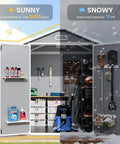 Lockable Plastic Garden Shed With Floor For Backyard Storage No Fuss Weatherproof Resin Tool Shed For Lawn Patio And Bike