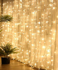Pink Curtain Lights Eight Modes With Memory Function For Window Decor Six Point Six Feet By Six Point Six Feet Led Fairy String Lights