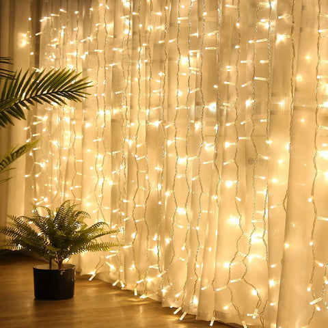 Pink Curtain Lights Eight Modes With Memory Function For Window Decor Six Point Six Feet By Six Point Six Feet Led Fairy String Lights