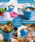 Packable Collapsible Beach Toys for Kids and Toddlers Three Pack Foldable Silicone Sand Buckets used in various scenarios