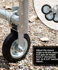 Heavy Duty 6 Inch Gate Wheel Caster For Smooth Glide On Metal Swing Gates Fits 1 5/8 To 2 Inch Frames, adjustable mount angle.