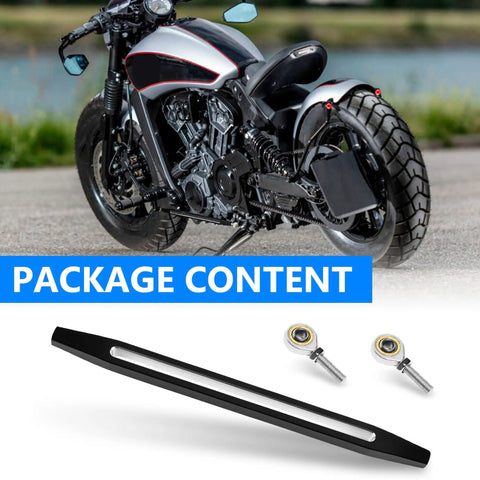 Black Shift Linkage For Indian Scout Motorcycles 2015 To 2024 Hussar Bobber And Scout Sixty Replacement Gear Shifter Rod With 1 Hole Slotted Style High Strength Precision Machined Direct Bolt On, black slotted rod with rod ends