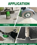 Pro Grade Tile Hole Saw Kit With Tough As Nails Diamond Core Bits and Precision Chamfer Attachments for drilling and cutting tiles.