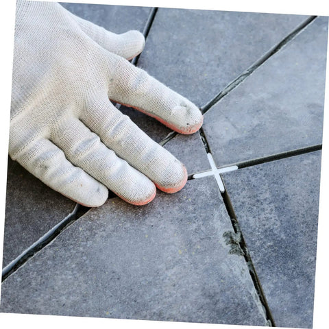 Pro Grade Tile Wedges And Spacers Kit For Quick Ceramic Tile Leveling Reusable PE Material Spacers in use for installation