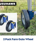 2 Pack Gate Wheel For Round Tube Gates One And Five Eighths Inch To Two Inch Diameter Durable Rubber And Solid Steel Plate Wheel