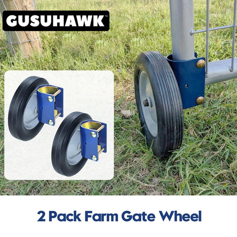 2 Pack Gate Wheel For Round Tube Gates One And Five Eighths Inch To Two Inch Diameter Durable Rubber And Solid Steel Plate Wheel