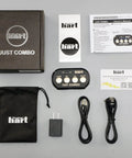 Just Combo Podcast Mini 3 Channel Audio Mixer With Stereo Bluetooth Mic Input USB Audio Out and Dual Outputs unboxed contents.