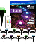 VIBE Mini Landscape Lights Kit With 12 Small Pathway Lights And 22 Ft Cord With Lead Wire Smart Outdoor Path Lighting display