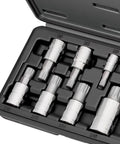 Pro Grade 10 Piece XZN Triple Square Socket Set M4 To M18 In S2 CrV Steel in durable storage case for VW Audi BMW Mercedes Porsche