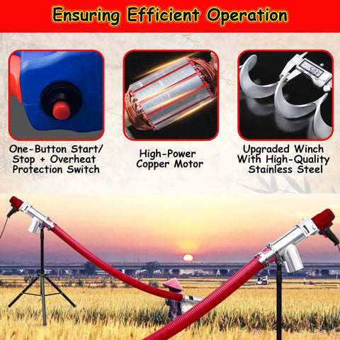 All In One High Capacity Animal Feed Conveyor And Grain Auger For Home Farm And Factory Use with components and field setup