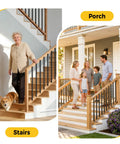 Hella Sturdy 110 Pcs 32 Inch Rectangular Iron Deck Balusters Straight Railing Spindle Kit used for stair and porch safety.