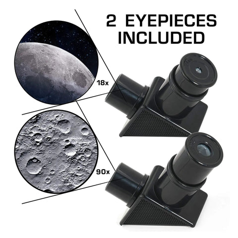 Lunar Telescope For Kids Ages 8 To 12 With Tripod And Finder Scope See The Moon In Incredible Detail Totally Easy To Use Beginner Stargazing Kit With High Quality Optical Glass Perfect Educational Gift For Young Space Fans, 2 eyepieces