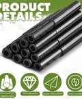 Carbon Fiber Golf Club Extension Rods Kit, 12 Shaft Extensions Plus 2 Packs Adhesive Shaft Extenders, 0.55 Inch Size