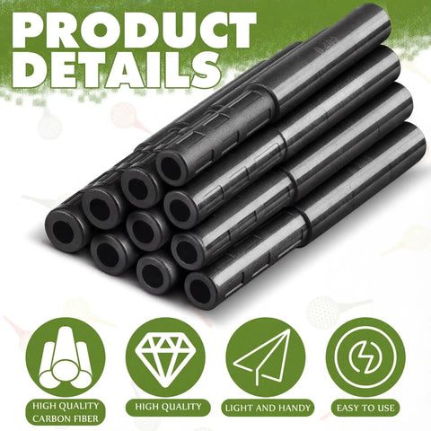 Carbon Fiber Golf Club Extension Rods Kit, 12 Shaft Extensions Plus 2 Packs Adhesive Shaft Extenders, 0.55 Inch Size