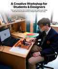Desktop 3.5W Laser Engraver And Cutter Machine Featuring Plug And Play Design on a desk with a student using it.