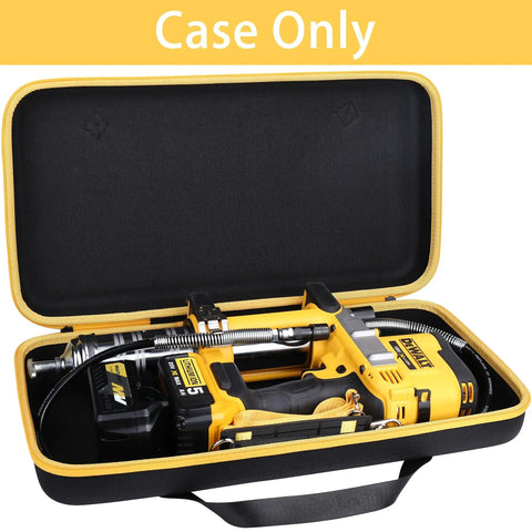 Open view of the hard case for 20V Max Cordless Grease Gun DCGG571M1 DCGG571B, showing storage compartment for tool and accessories. Case only.