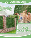 Six Pack 20 Inch By 20 Inch Artificial Grass Wall Panels Greenery Backdrop Set Boxwood Leaves For Indoor Or Outdoor Decor