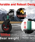 8 Inch Heavy Duty Gate Wheel With Brake For Wooden Gates And Metal Tube Gates, Spring Loaded 750Lbs Capacity, outdoor view