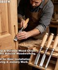 4 Piece Ultra Sharp Wood Chisel Set With CR V Steel Beveled Blades And Guards Comfortable Durable Handles For Carving DIY