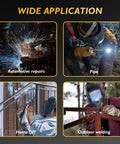 Various applications of 135 Amp 110V Mini MMA Arc Welder With Digital Display DC Inverter for automotive, pipe, DIY, and outdoor welding