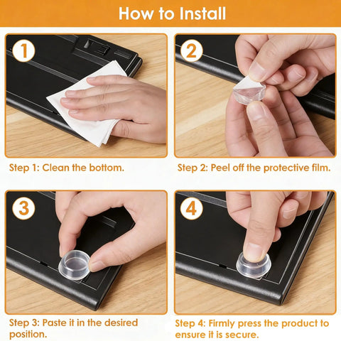 How to install Clear Self Adhesive Rubber Feet And Cushion Bumper Pads With Hella Sticky Mounting Tape for appliances.