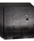 Peel And Stick Metal Backsplash Tiles Self Adhesive Aluminum Mosaic 3D Wall Sticker For Kitchen And Bathroom Brushed Grey Finish No Grout DIY Friendly Easy Install 11.81 By 11.81 Inches Includes Ten Ladder Shaped Brushed Black Tiles displayed in a stack