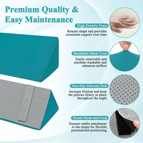 Features of Bed Rail Foam Pads For Elderly Safety And Fall Protection with high-density foam and breathable mesh cover.