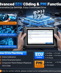 Do It All D7S OBD2 Scanner With Bidirectional Diagnostics And AI Assist, shown with advanced ECU coding screen functions.