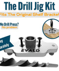 Drill jig kit with screws and bit for 6 Inch Floating Shelf Bracket Set With Hidden Supports And Screws For Home And Office Decor
