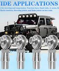 Heavy Duty 3/4 Inch Chromoly Heim Joint Rod End With Lock Nut For Panhard Suspension, showing four durable rod ends with shiny finish.