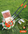 Hand Push Row Garden Seeder With Roller Seed Spreader And Handy Manual Planter For Corn Beans Peanuts Fertilizer, 10 Holes on grass