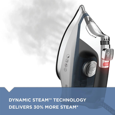 Allure Professional Steam Iron With Dynamic Steam Technology For Quick Wrinkle Busting On Clothes And Linens Blue Finish