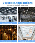 Versatile applications of One And A Quarter Inch Bridle Rings 30 Pack Heavy Duty Steel Cable Hangers for various wiring uses.