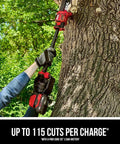 Cordless Brushless 20V 6-Inch Telescoping Chainsaw Kit With 2.0Ah Battery And Charger in use on tree limb