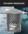 6 Inch Round Roof Rain Cap For HVAC Venting Galvanized Steel All Weather Chimney Cap with Rubber Gasket durable in snow and rain