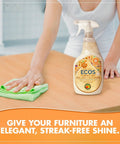 Person polishing table with Olive Oil Based Furniture Polish With Citrus Oils For A Clean And Shiny Wood Finish Pack Of 2