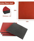 4 Pack 20x20 Inch Interlocking Rubber Floor Tiles 1 Inch Thick Non Slip Heavy Duty Mats, showing dimension and thickness details